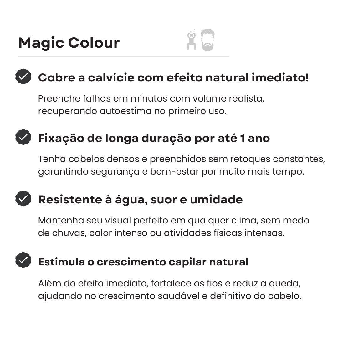 Magic Colour - Elimine a calvície em minutos! (Compre 1 Ganhe 2)